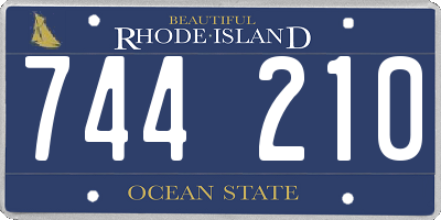 RI license plate 744210