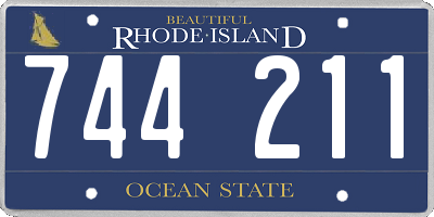 RI license plate 744211