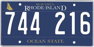 RI license plate 744216