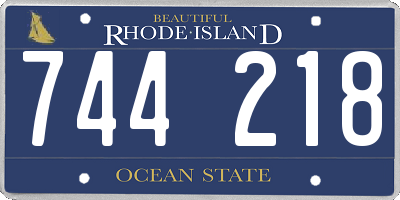 RI license plate 744218