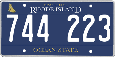 RI license plate 744223