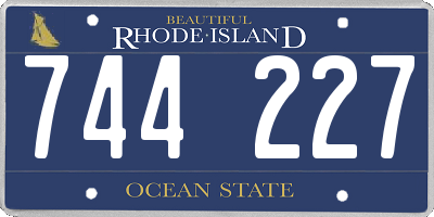 RI license plate 744227