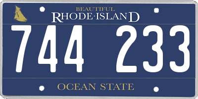 RI license plate 744233