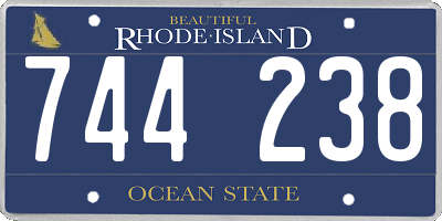 RI license plate 744238