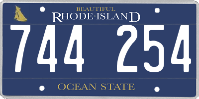 RI license plate 744254