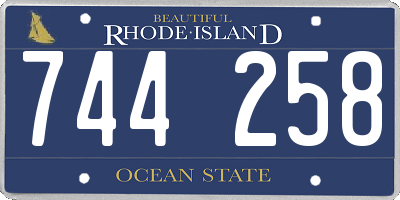 RI license plate 744258