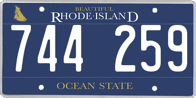 RI license plate 744259