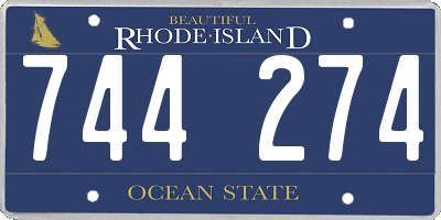 RI license plate 744274