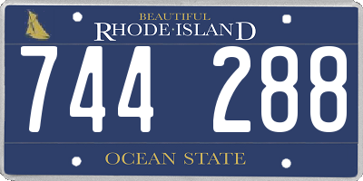 RI license plate 744288
