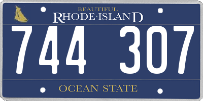 RI license plate 744307