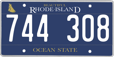 RI license plate 744308