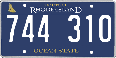 RI license plate 744310