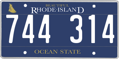 RI license plate 744314