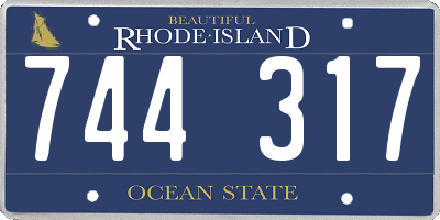 RI license plate 744317