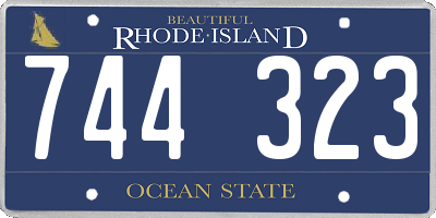 RI license plate 744323