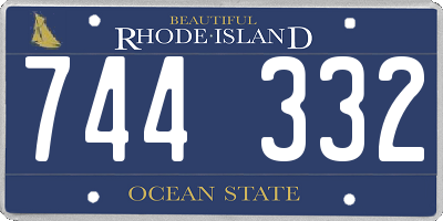 RI license plate 744332