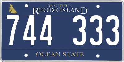 RI license plate 744333