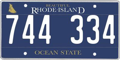 RI license plate 744334