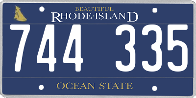 RI license plate 744335