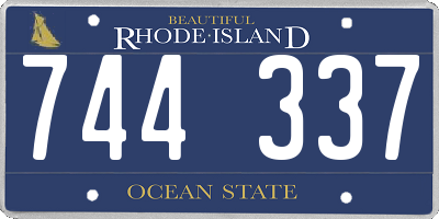 RI license plate 744337