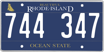 RI license plate 744347