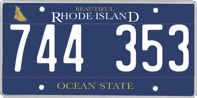 RI license plate 744353