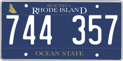 RI license plate 744357