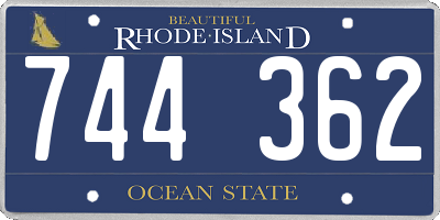 RI license plate 744362