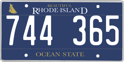 RI license plate 744365