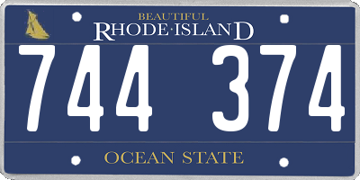 RI license plate 744374