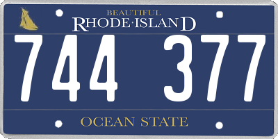 RI license plate 744377
