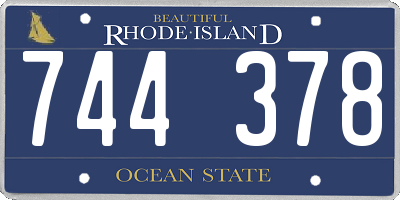 RI license plate 744378