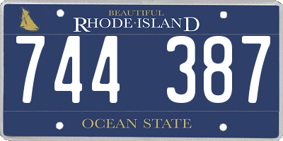 RI license plate 744387