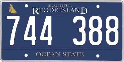 RI license plate 744388