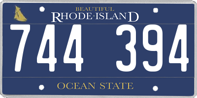 RI license plate 744394
