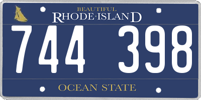 RI license plate 744398