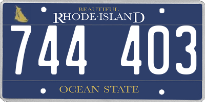 RI license plate 744403