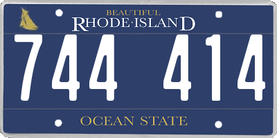 RI license plate 744414