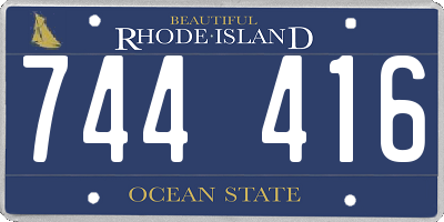 RI license plate 744416