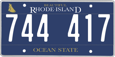 RI license plate 744417