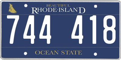 RI license plate 744418