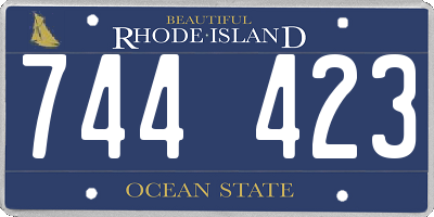 RI license plate 744423