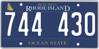 RI license plate 744430
