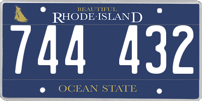 RI license plate 744432