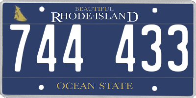 RI license plate 744433