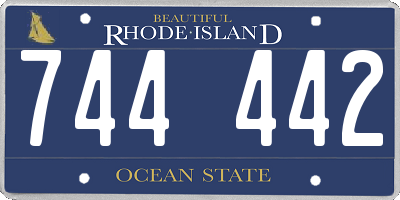 RI license plate 744442