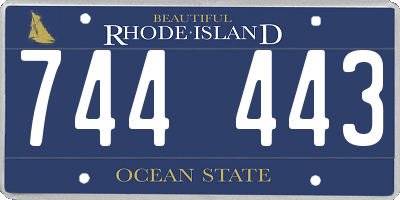 RI license plate 744443