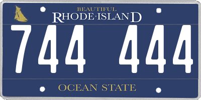 RI license plate 744444