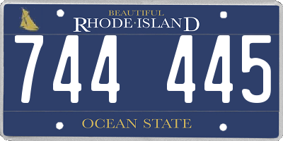 RI license plate 744445