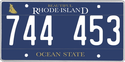 RI license plate 744453